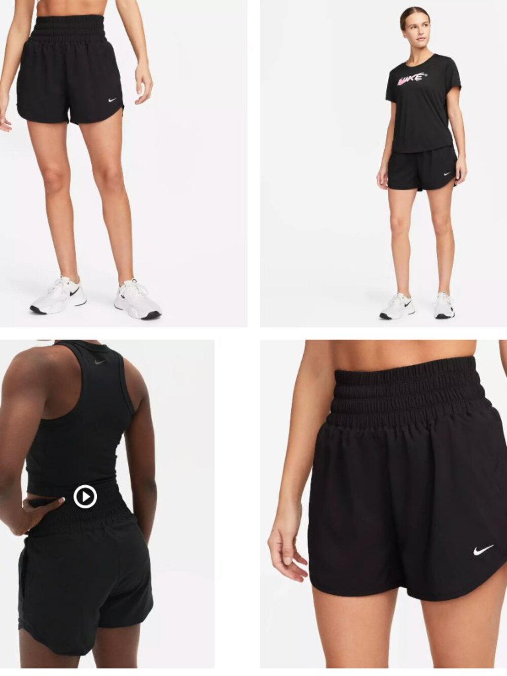 MEDIUM:  Nike Women's One Dri-FIT Ultra High-Waisted 3" Brief-Lined Shorts